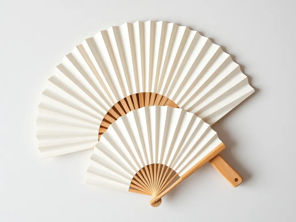 Éventails bois et papier washi japonais ivoire pour cérémonie de mariage haut de gamme